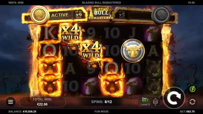 Blazing Bull Remastered slot screenshot 