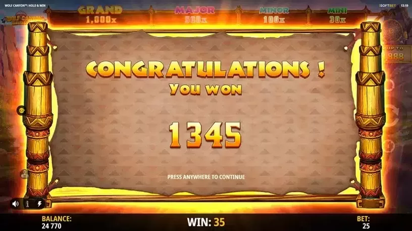 Wolf Canyon Hold & Win slot screenshot 9
