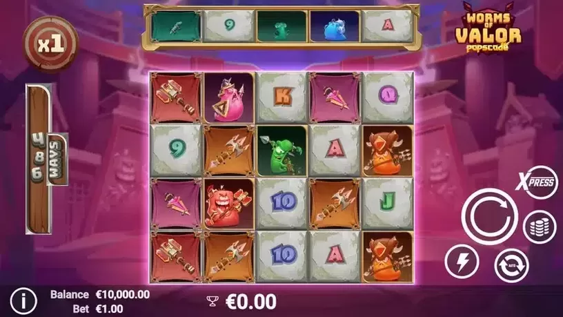 Worms of Valor slot screenshot 1