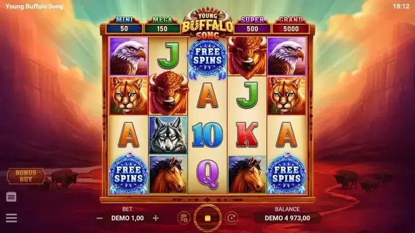 Young Buffalo Song slot screenshot 2