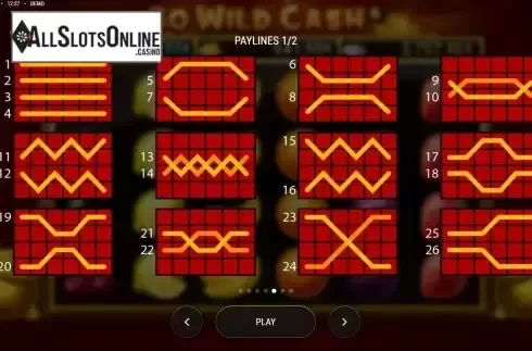 Paylines screen