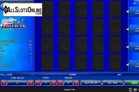 Game Screen 1. All American 4 Hands from Espresso Games
