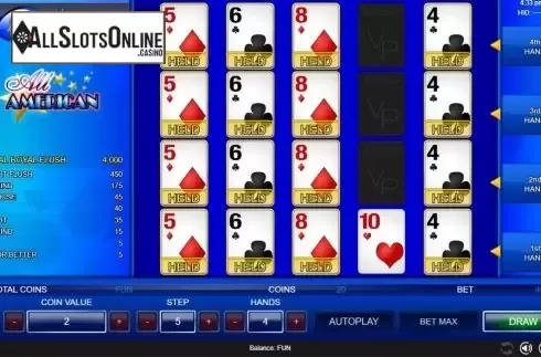 Game Screen 2. All American 4 Hands from Espresso Games