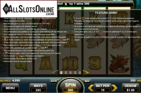 Features 1. American Gold Rush from Spin Games