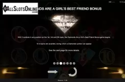 Diamond Bonus screen