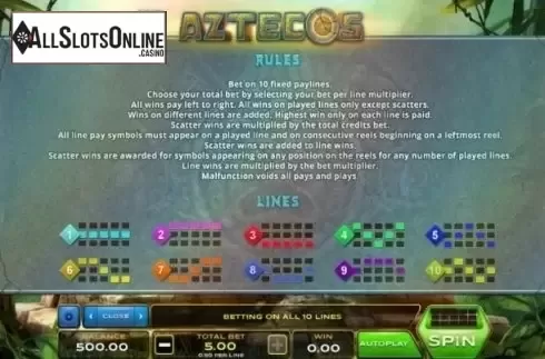 Lines. Aztecos from Xplosive Slots Group