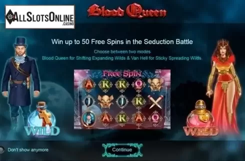Intro Game screen. Blood Queen from IronDog