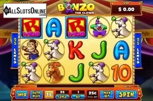 Game Screen. Bonzo The Clown from GMW