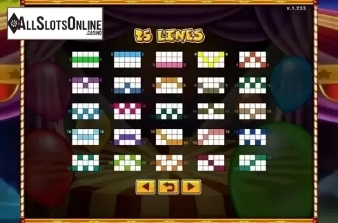 Paylines. Bonzo The Clown from GMW