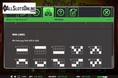 Lines. Book of Adventure from StakeLogic