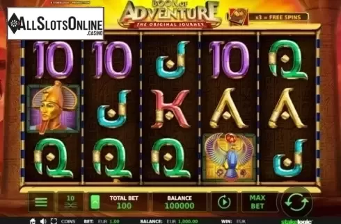 Reel Screen. Book of Adventure from StakeLogic