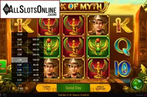 Reel Screen. Book of Myth from Spadegaming