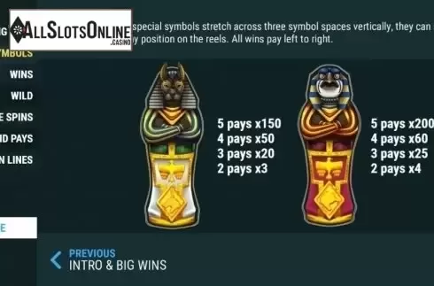 Paytable 2. Casino Nile from Slot Factory