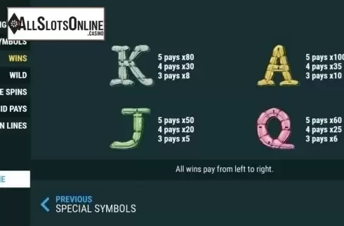 Paytable 3. Casino Nile from Slot Factory