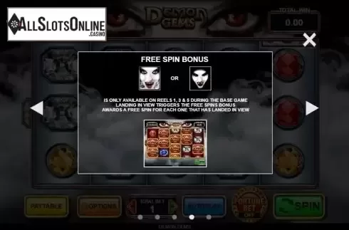 Paytable 4. Demon Gems from Inspired Gaming