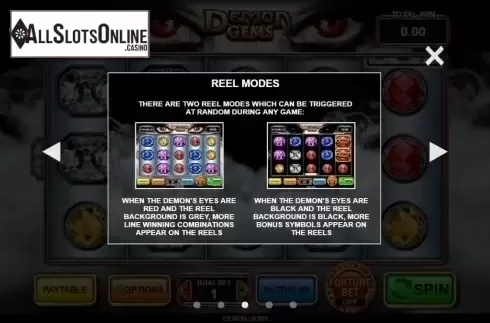 Paytable 3. Demon Gems from Inspired Gaming