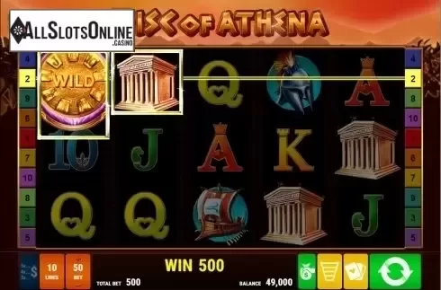 Wild Win screen. Disc of Athena from Bally Wulff