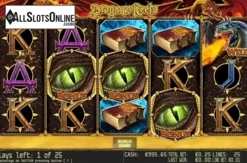Bonusgame win. Dragon's Reels HD from World Match