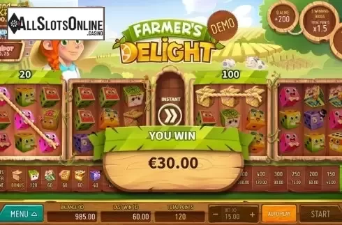 Win Screen 2. Farmers Delight from Air Dice