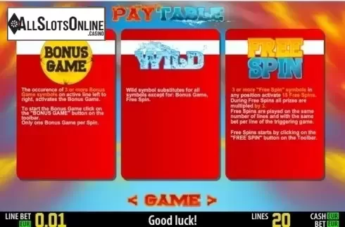 Paytable 2. Fire Rescue HD from World Match