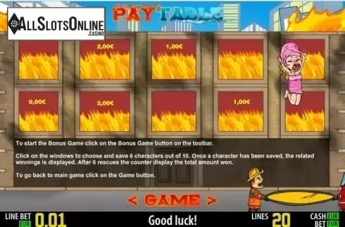 Paytable 3. Fire Rescue HD from World Match