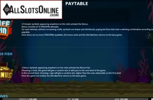 Feature screen. Fish and Wins from Capecod Gaming