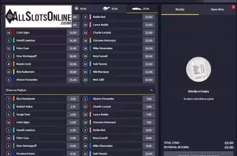 Bets Screen
