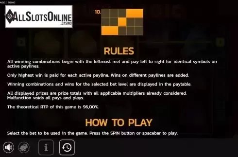 Paylines screen 2