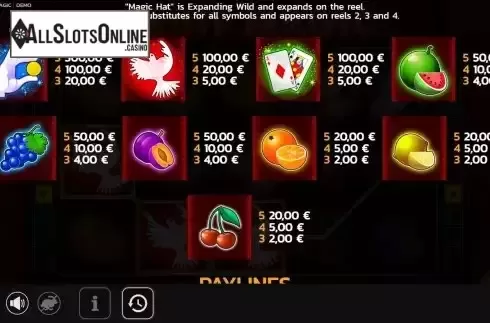 Paytable screen 2