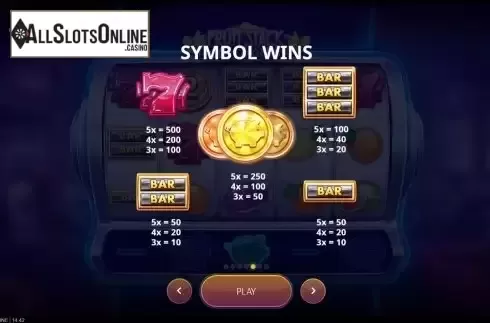 Pay Table screen
