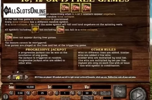 Paytable 2. Gold Rush (Habanero Systems) from Habanero