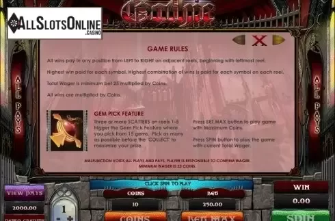 Screen2. Gothic from Microgaming