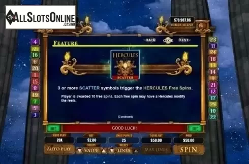 Scatter 1. Hercules the Immortal from RTG