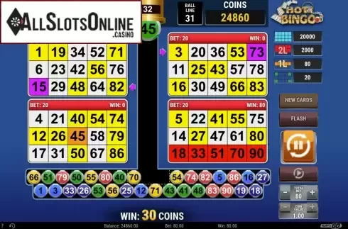 Win Screen. Hot Bingo from Play'n Go