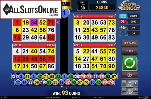 Win Screen. Hot Bingo from Play'n Go