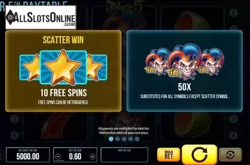Game Features screen