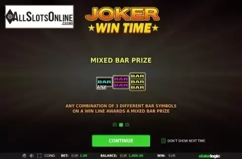 Intro Game screen 2. Joker Wintime from StakeLogic