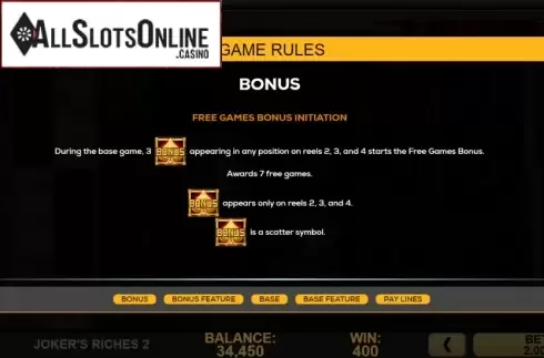 Features. Jokers Riches 2 from High 5 Games