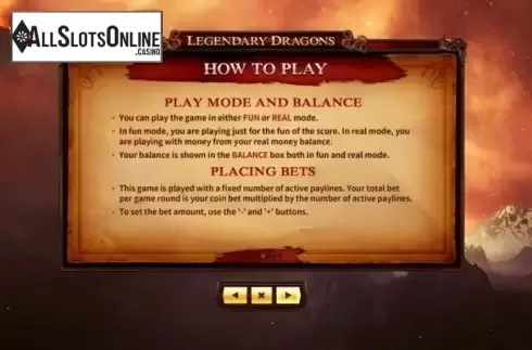 Paytable 5. Legendary Dragons from Skywind Group