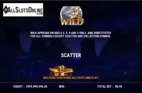 Symbols screen. Legend of the Moon from Slot Factory