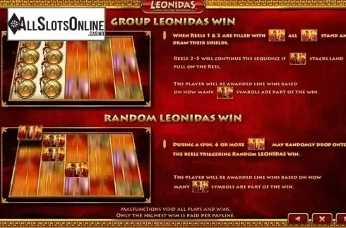 Paytable 1. Leonidas from Incredible Technologies
