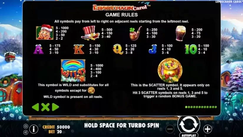 Leprechaun Carol slot screenshot 2