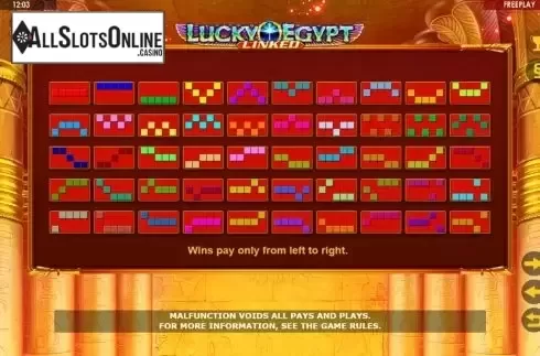 Paylines. Lucky Egypt from Amatic Industries