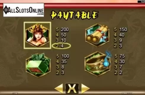 Paytable 2. Ming Dynasty (Spadegaming) from Spadegaming