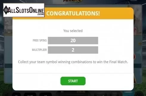 Free spins intro screen 3. Mundial Fever from Oryx