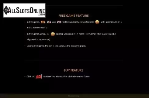 Features screen