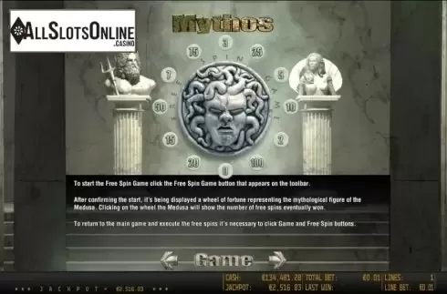 Paytable 3. Mythos HD from World Match