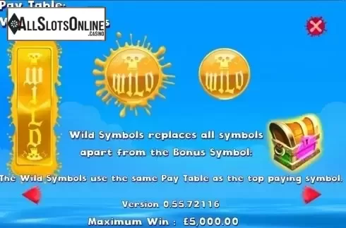 Paytable 2. Paintball Pirates from Games Warehouse