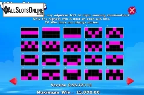 Paylines. Paintball Pirates from Games Warehouse