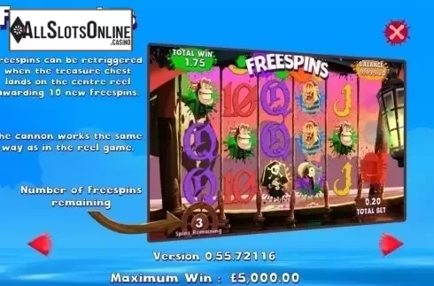 Paytable 6. Paintball Pirates from Games Warehouse